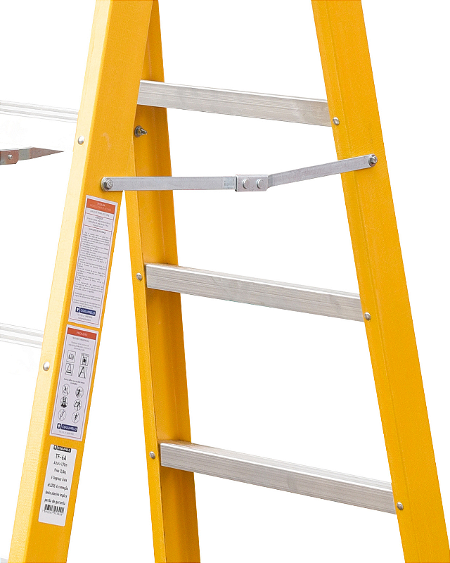 Escada Tesoura Duplo Acesso 6 degraus | 1,95M Sudeste/Cogumelo
