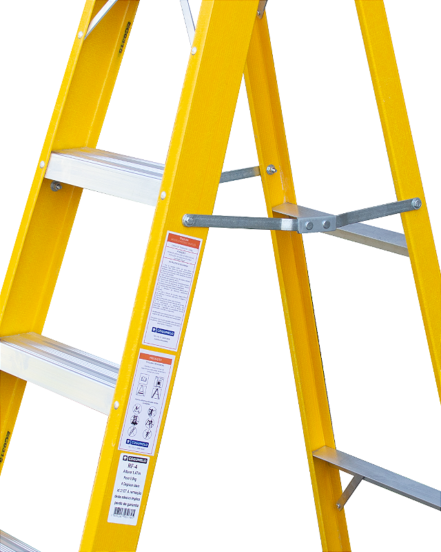 Escada Tesoura Acesso Simples 4 degraus 1,47M | Sudeste/Cogumelo