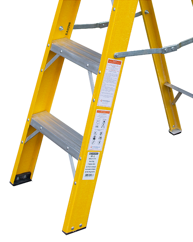 Escada Tesoura Acesso Simples 3 degraus 1,17M | Sudeste/Cogumelo