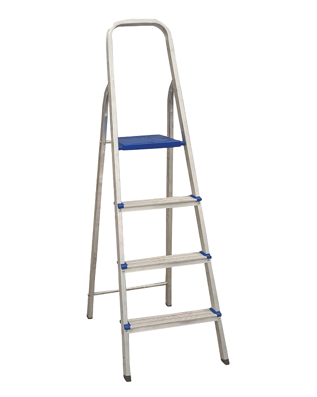 Escada de Alumínio - Acesso Simples 4 Degraus | 1,35M Real Escadas