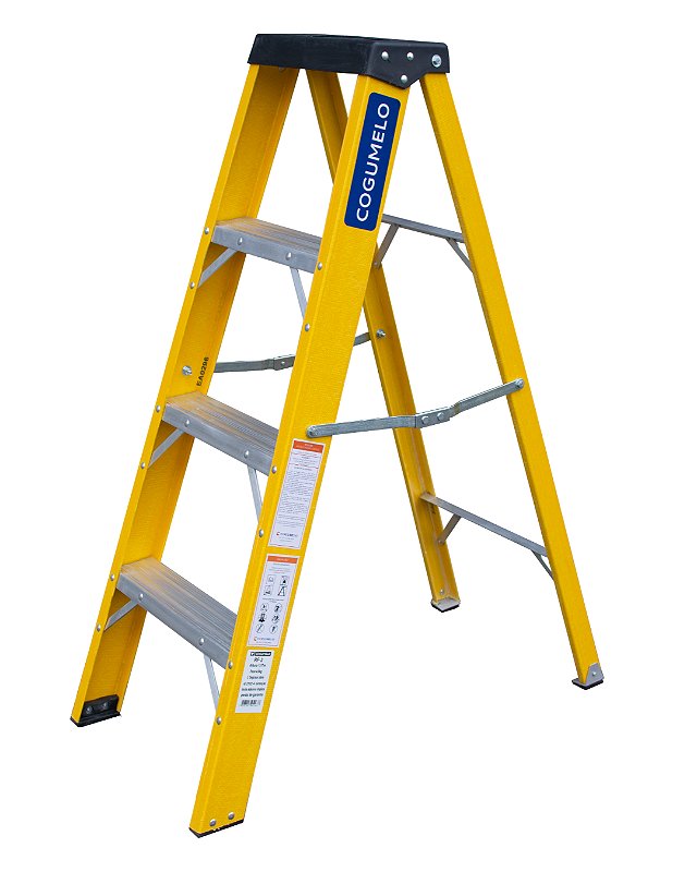 Escada Tesoura Acesso Simples 3 degraus 1,17M | Sudeste/Cogumelo