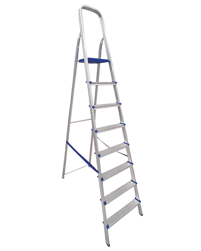 Escada de Alumínio - Acesso Simples 8 Degraus | 2,22M Real Escadas